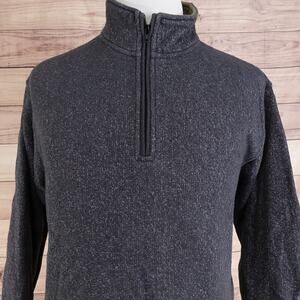 ORVIS GREY 1/4 ZIP UP PULLOVER POLYCOTTON SWEATER MENS SIZE‎ M